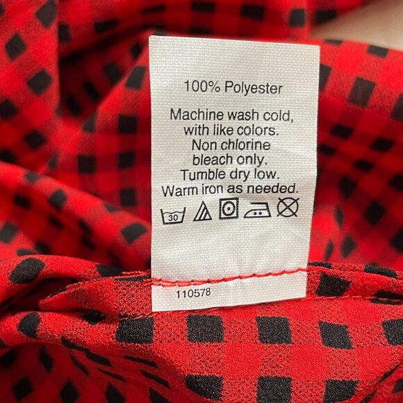 J Crew Plaid Pleated Button Front Blouse Top Size S Lightweight Red Black u - Picture 12 of 12